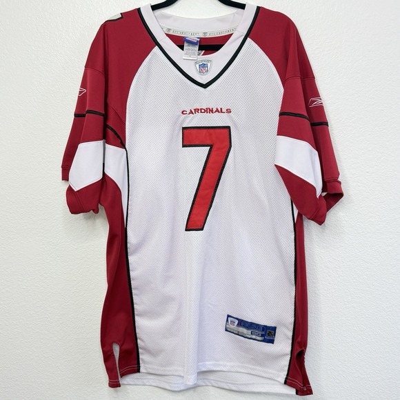 Arizona Cardinals #7 Reebok NFL Jersey Mens 50 XL White Red Stitched Y2K - Picture 12 of 16